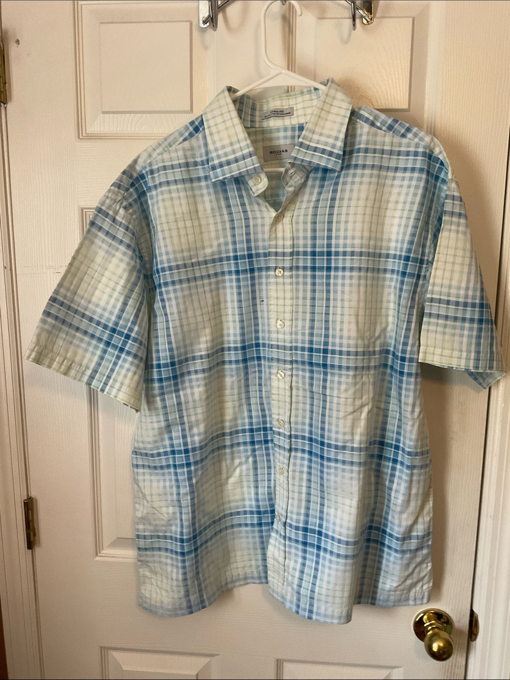 Rochas Paris Men's 100% Cotton Urban Fit Button Up Short Sleeves Shirt Size XXL